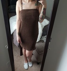 NWT Pretty Little Thing slinky glitter mink dress